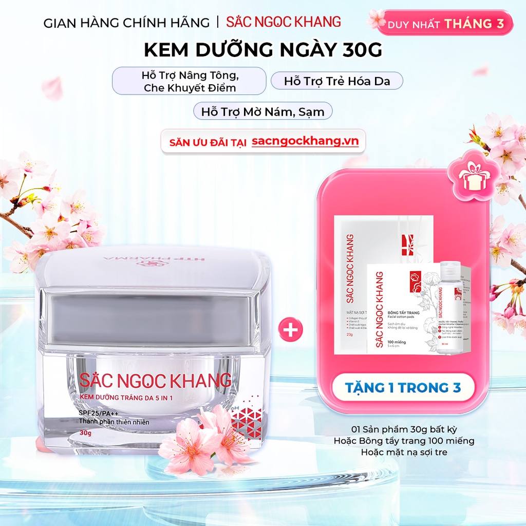 Kem Dưỡng Trắng Da Ban Ngày 5 in 1 - Sắc Ngọc Khang 30g