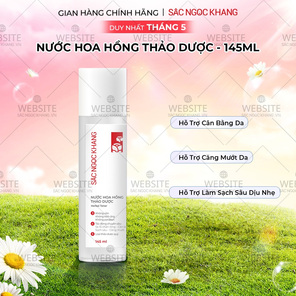 Nước Hoa Hồng Thảo Dược Sắc Ngọc Khang 145ml (Herbal Toner)