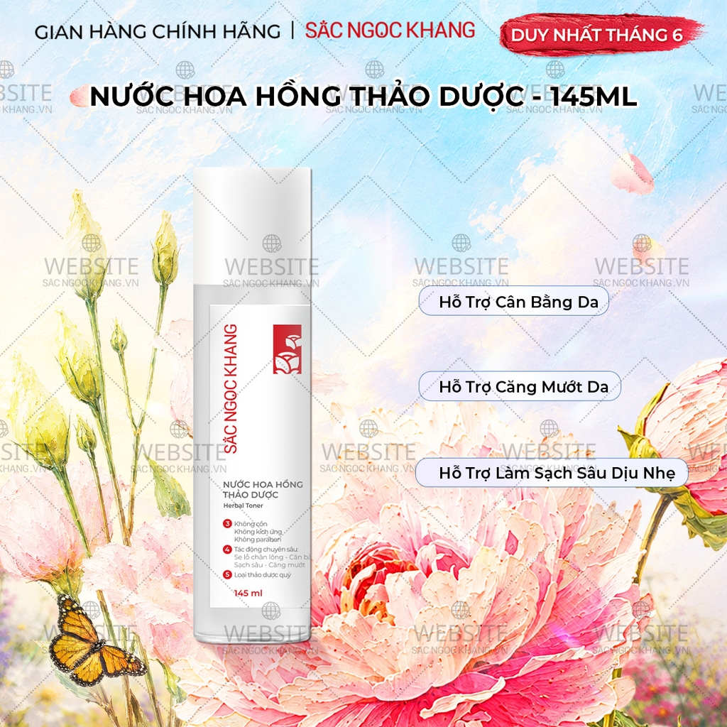 Nước Hoa Hồng Thảo Dược Sắc Ngọc Khang 145ml (Herbal Toner)