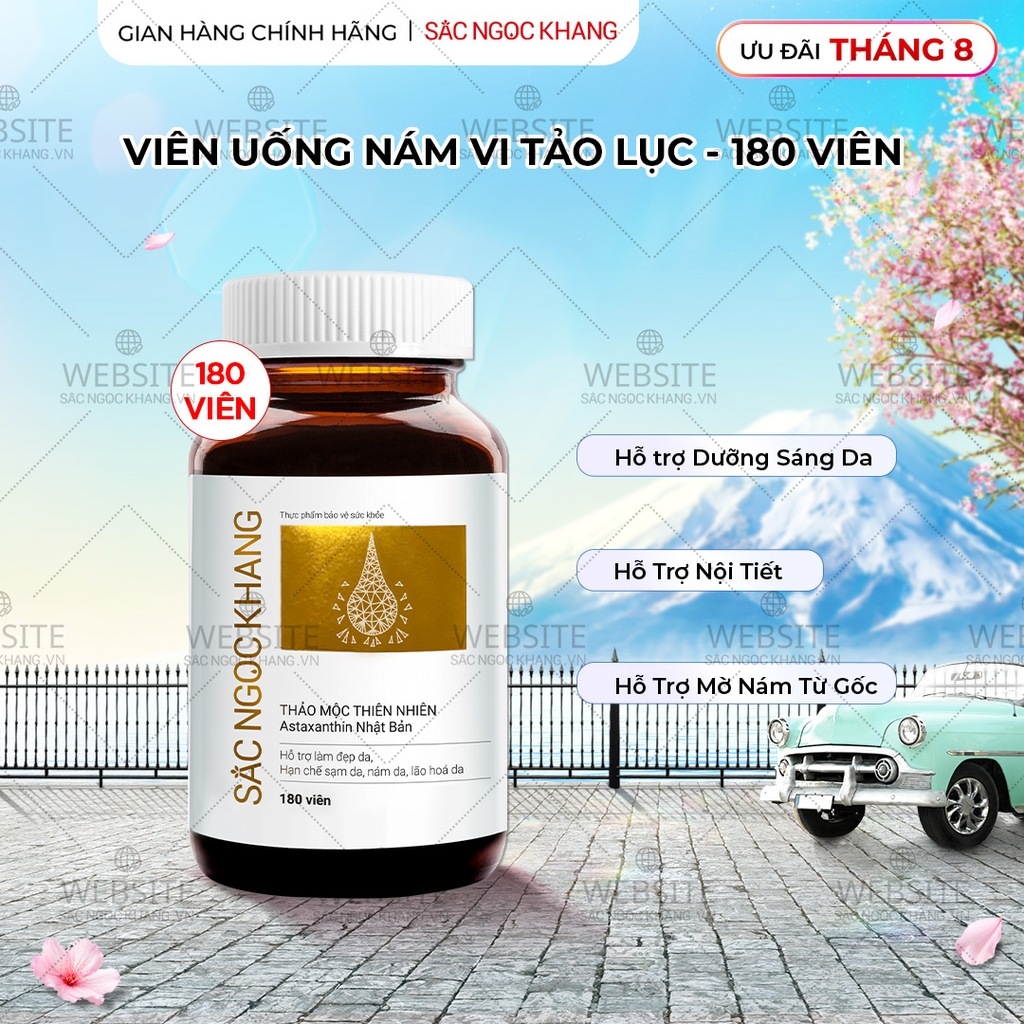 Viên Uống Vi Tảo Lục Sắc Ngọc Khang Mờ Nám, Đẹp Da, Hạn Chế Lão Hóa 180v