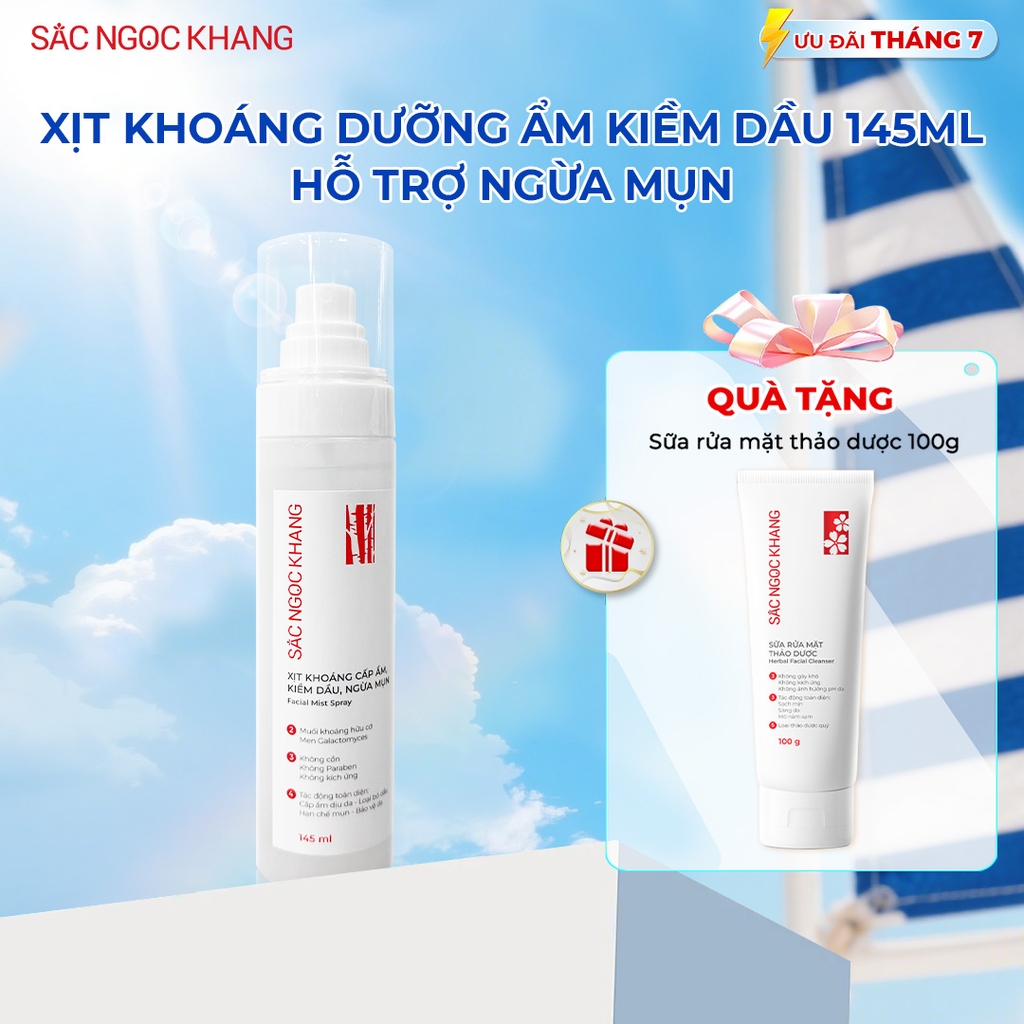 Xịt Khoáng Cấp Ẩm - Kiềm Dầu - Ngừa Mụn Sắc Ngọc Khang