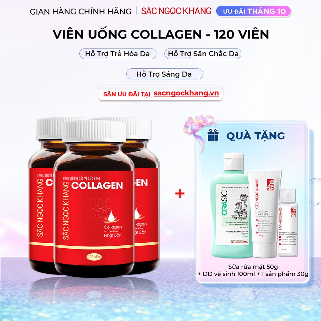 Combo 3 Viên Uống Collagen Dipeptide Mờ Nếp Nhăn - Dưỡng Ẩm Mịn Sắc Ngọc Khang