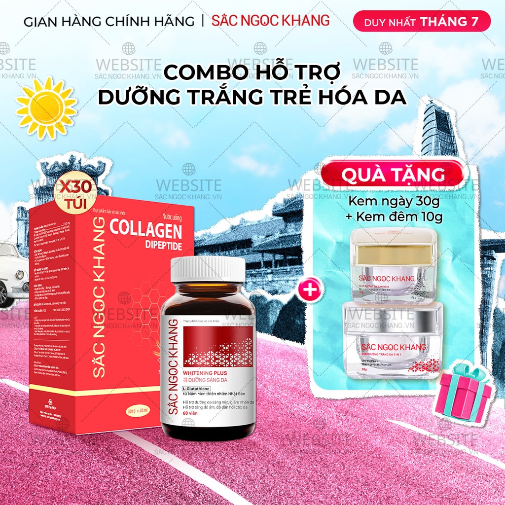 Combo Cao Cấp Dưỡng Da Căng Mịn - Trắng Sáng Sắc Ngọc Khang
