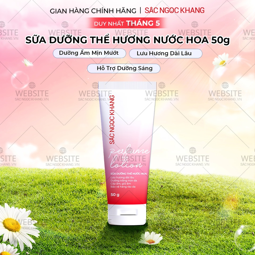 Sữa Dưỡng Thể Nước Hoa Dưỡng Trắng Da Mịn Màng Sắc Ngọc Khang 50g