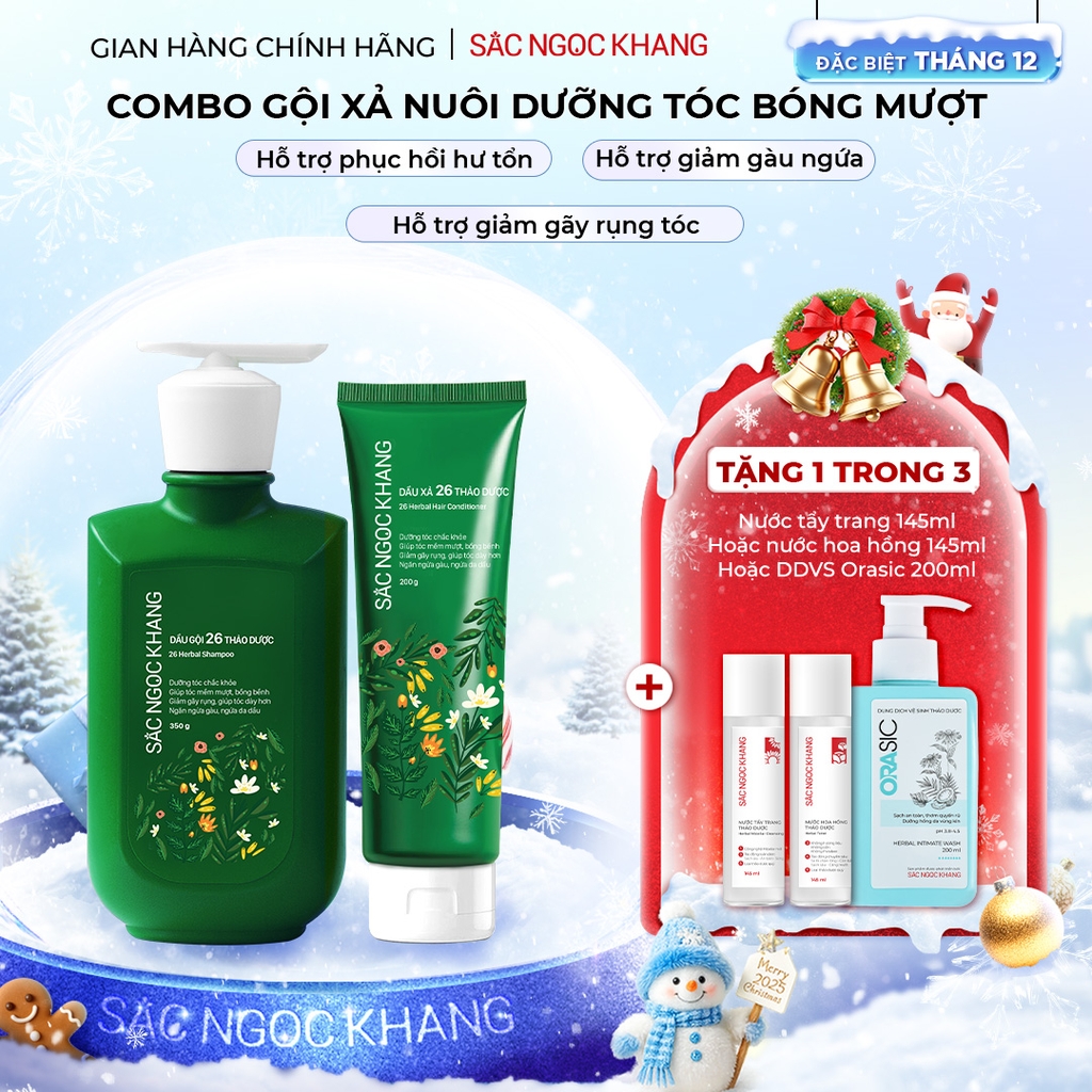 Bộ đôi dầu gội - dầu xả 26 loại thảo dược Sắc Ngọc Khang