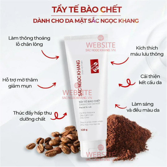 Tẩy Tế Bào Chết Cà Phê Dành Cho Da Mặt Sắc Ngọc Khang (Facial Scrub) (Tuýp 120 g)