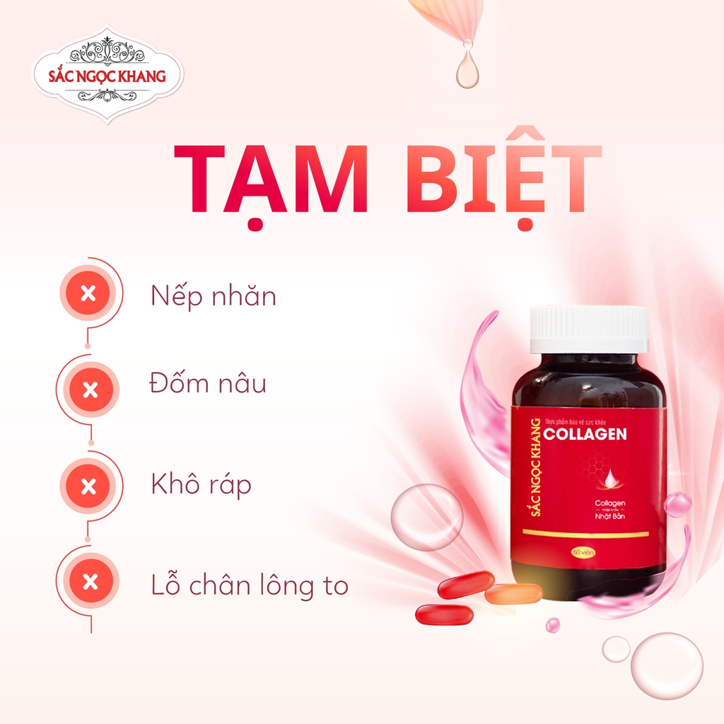 Viên Uống Collagen Dipeptide Mờ Nếp Nhăn - Dưỡng Ẩm Mịn Da Sắc Ngọc Khang hộp 60 viên
