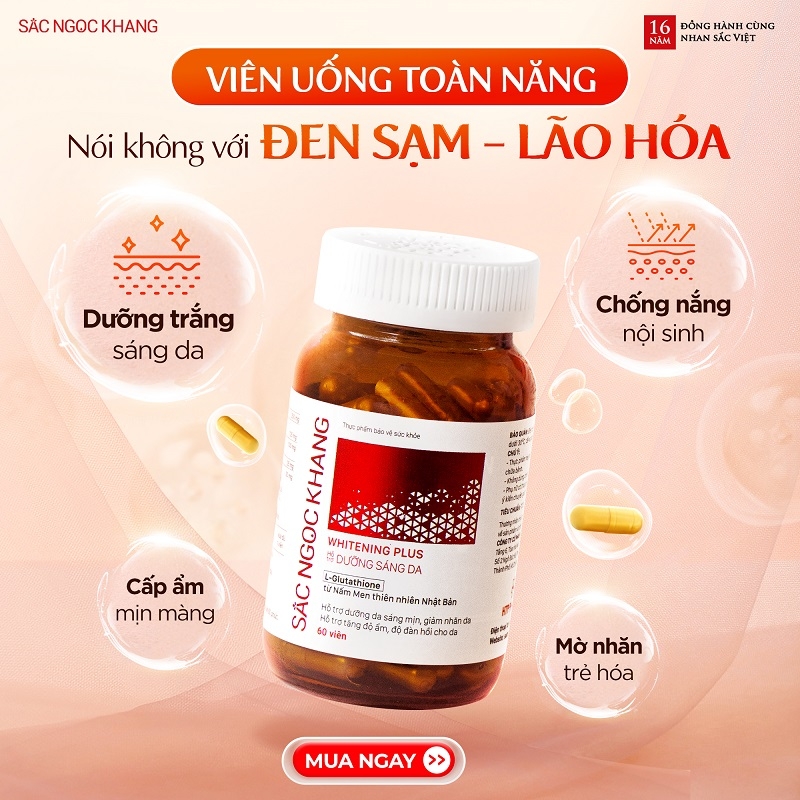 Viên Uống Glutathione Dưỡng Trắng Da Vượt Trội 60 viên (Tặng Kem Ngày fullsize)