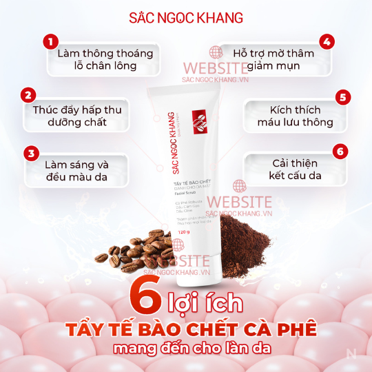 Tẩy Tế Bào Chết Cà Phê Dành Cho Da Mặt Sắc Ngọc Khang (Facial Scrub) (Tuýp 120 g)