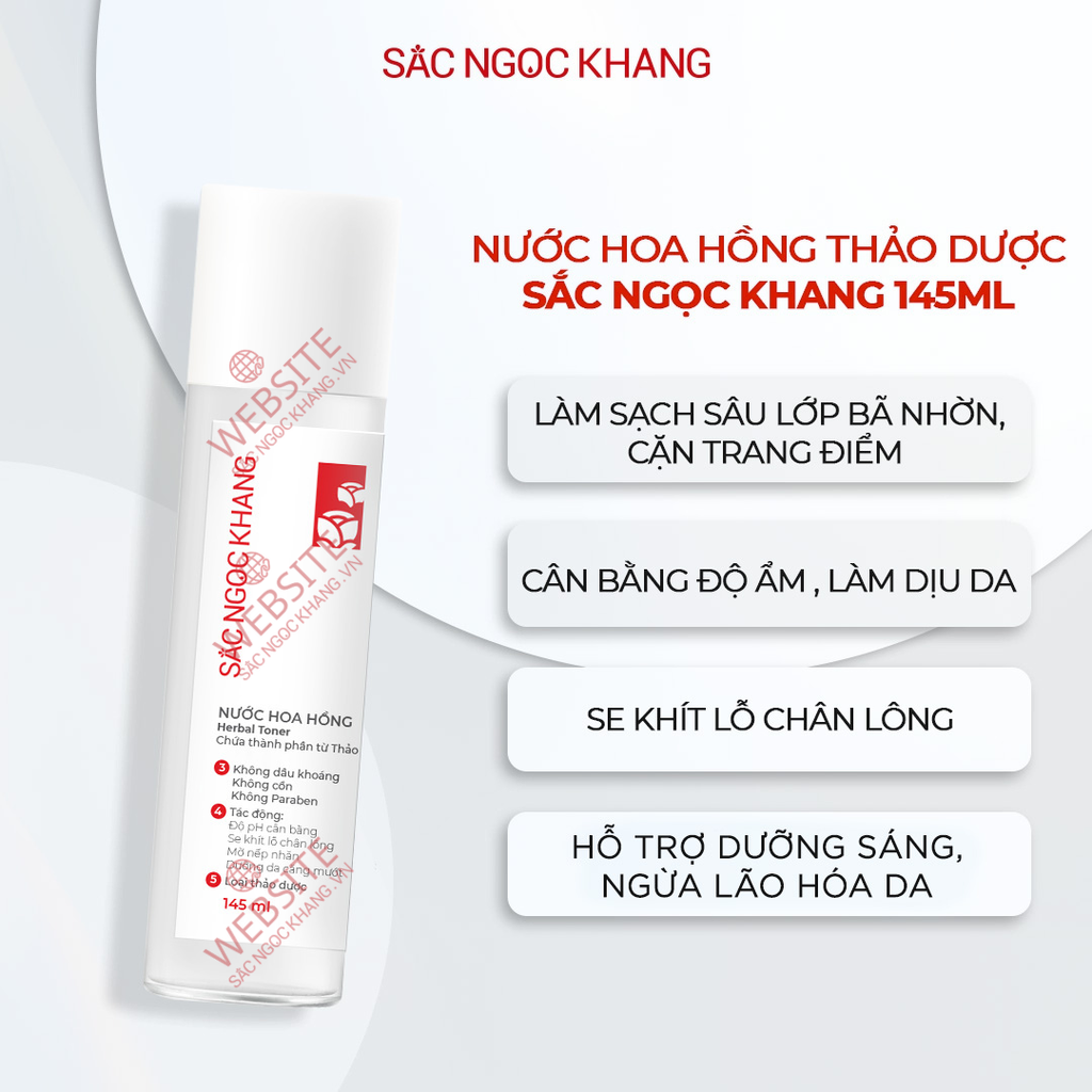 Nước Hoa Hồng Thảo Dược Sắc Ngọc Khang 145ml (Herbal Toner)
