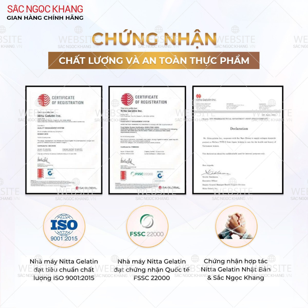 Nước Uống Collagen Dipeptide Hỗ Trợ Làm Mờ Nếp Nhăn - Dưỡng Ẩm Mịn Da Sắc Ngọc Khang (Hộp 30 túi x 20 ml)