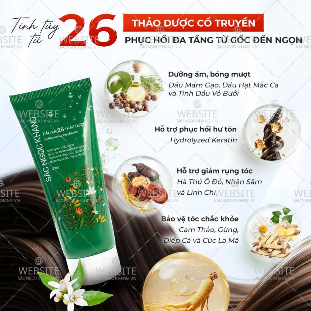 Dầu xả 26 loại thảo dược Sắc Ngọc Khang 200g