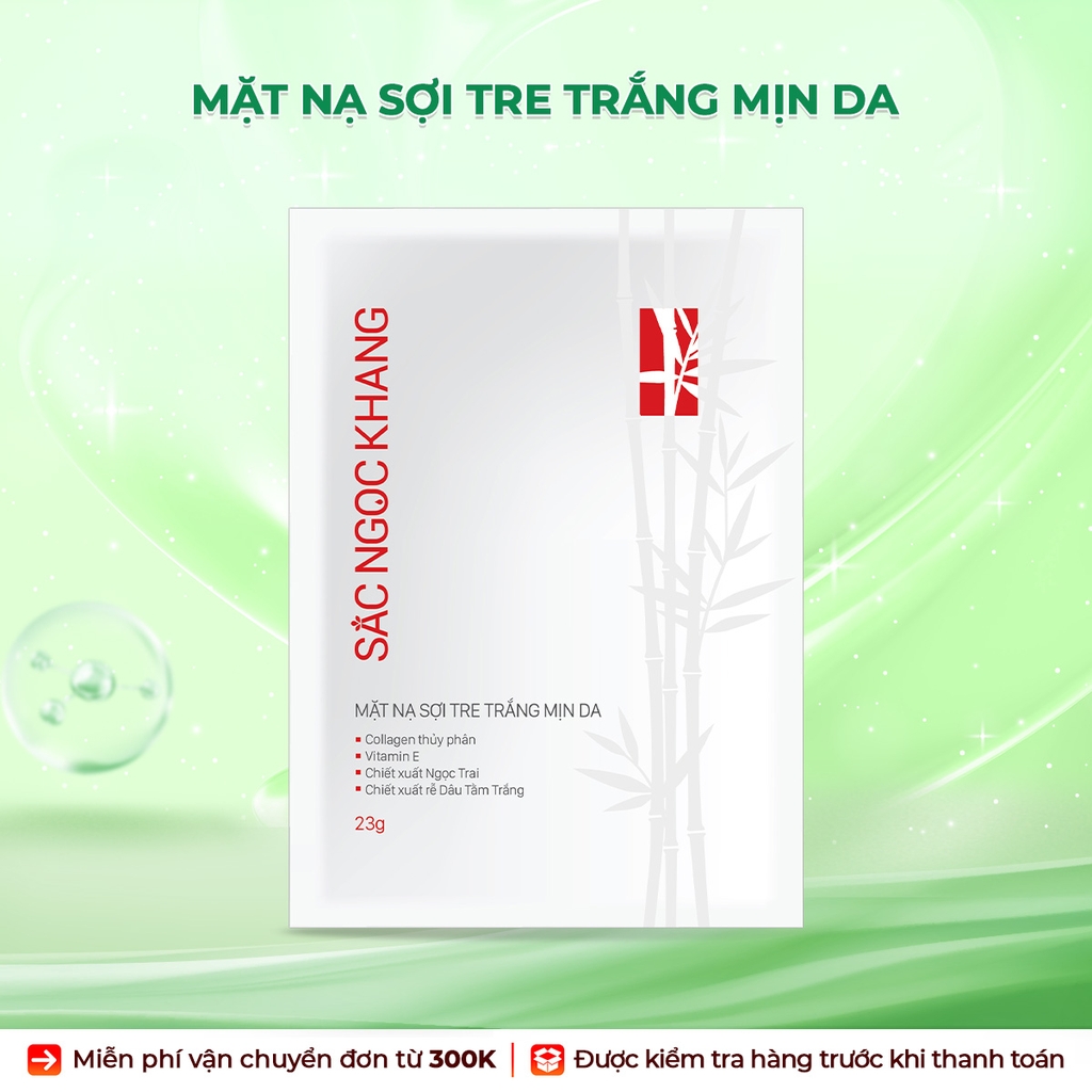 Mặt Nạ Sợi Tre Trắng Mịn Da Sắc Ngọc Khang (1 miếng/25g)