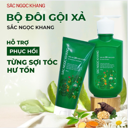 Bộ đôi dầu gội - dầu xả 26 loại thảo dược Sắc Ngọc Khang
