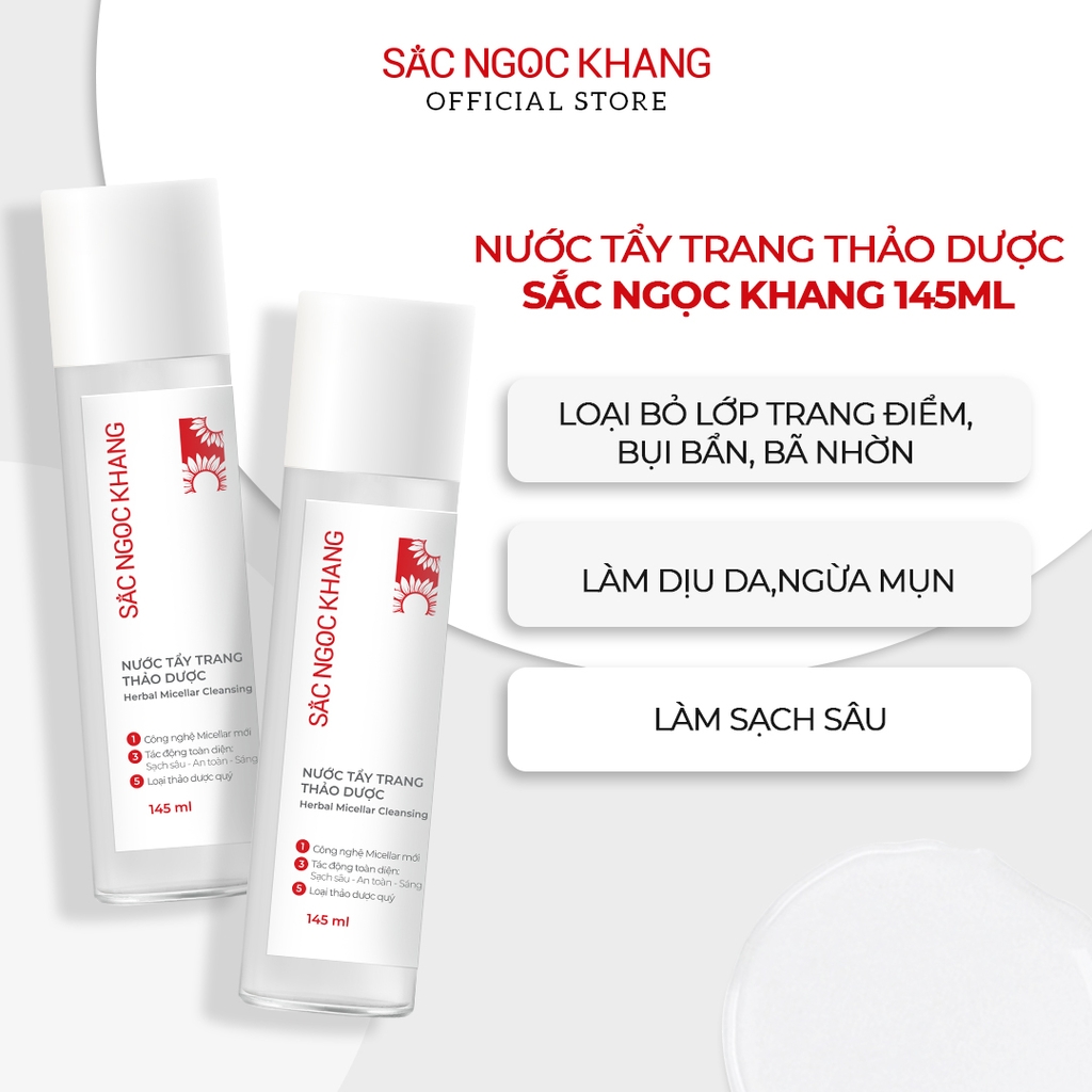 Combo 8 Sản Phẩm Chăm Sóc Da Toàn Diện Chuyên Sâu Sắc Ngọc Khang (Nước Tẩy Trang Thảo Dược, Sữa Rửa Mặt Thảo Dược, Tẩy Tế Bào Chết Cà Phê, Nước Hoa Hồng Thảo Dược, Serum Siêu Dưỡng Trắng Vitamin C, Kem Dưỡng Da 5 In 1, Kem Dưỡng Ban Đêm, Kem Chống Nắng)