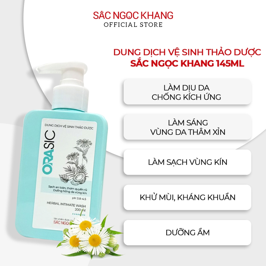 Dung Dịch Vệ Sinh Thảo Dược Orasic Dưỡng Hồng Sắc Ngọc Khang (Herbal Intimate Wash) 200ml