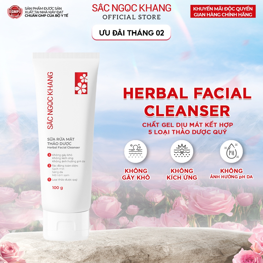 Sữa Rửa Mặt Thảo Dược Dịu Nhẹ Sắc Ngọc Khang (Herbal Facial Cleanser) 100g