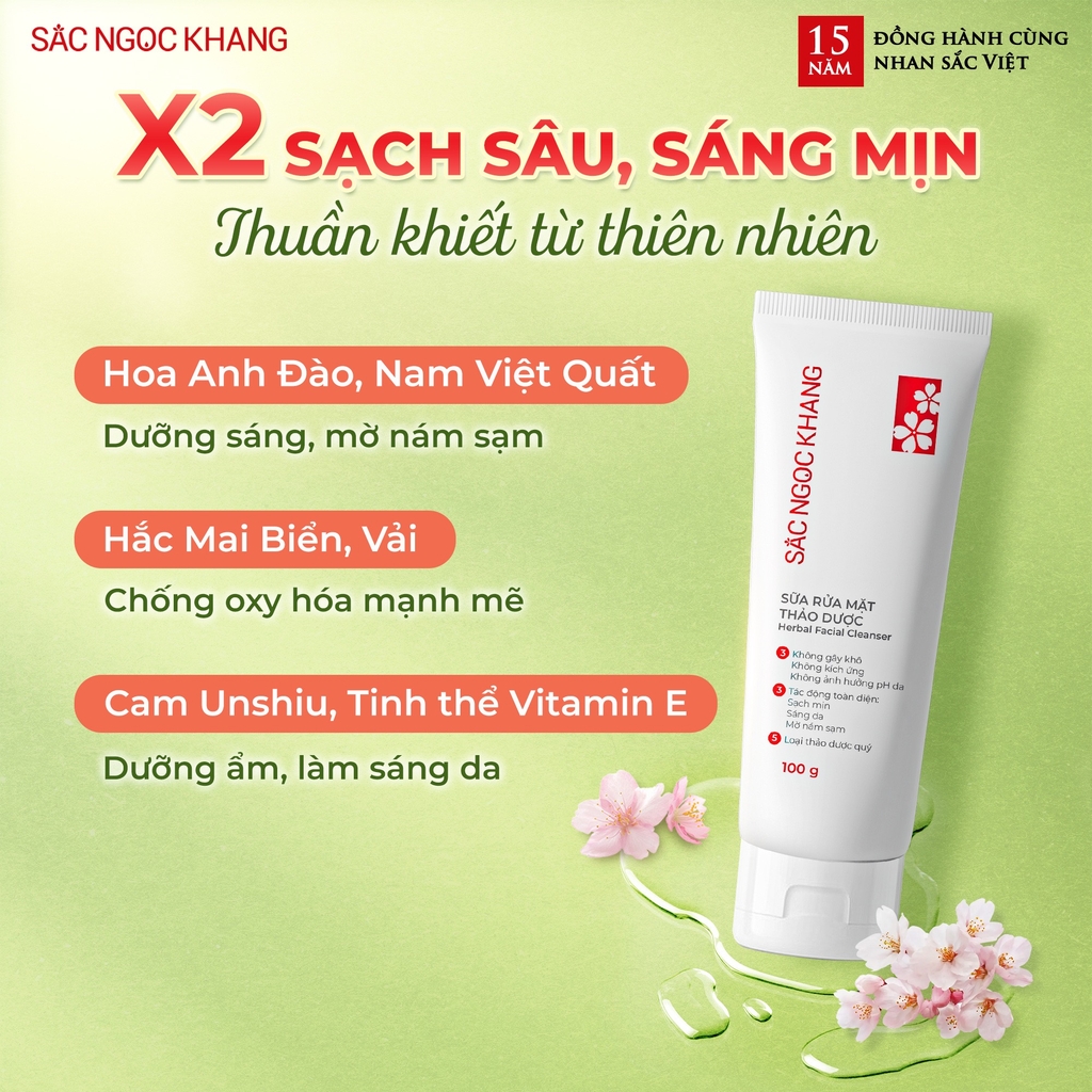 Sữa Rửa Mặt Thảo Dược Sắc Ngọc Khang (Herbal Facial Cleanser)  100g