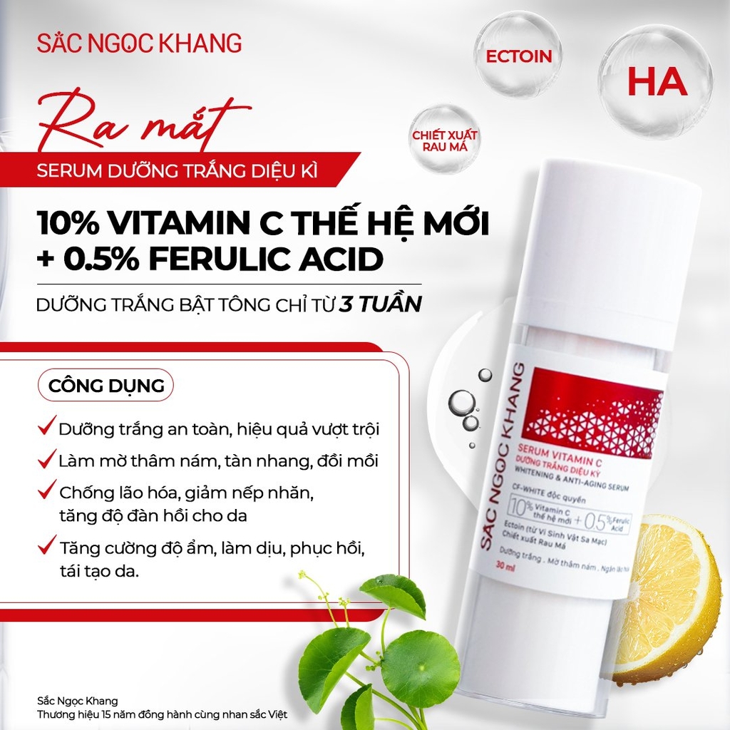 Combo Dưỡng Trắng Bức Phá 01 Kem Hoa Thiên 30g + 01 Serum Vitamin C 30ml