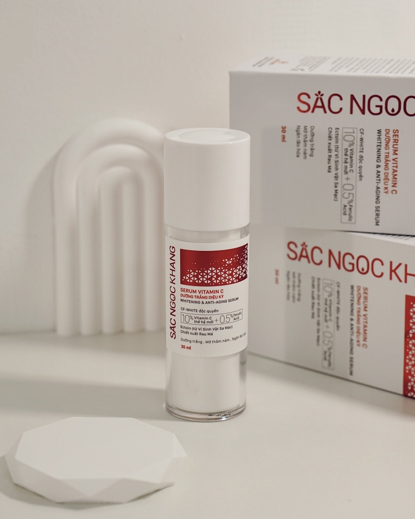 Bộ Kem Dưỡng Ngày/Đêm + Serum Trắng Bật Tông Sắc Ngọc Khang (Serum Vitamin C 30ml + Kem Ngày 30g + Kem Đêm 30g)