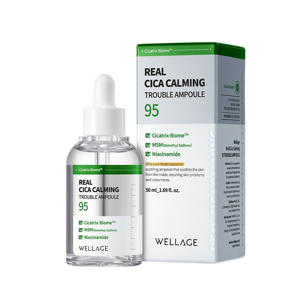 Tinh Chất Wellage Real CICA CALMING 95 Trouble Ampoule 50ml