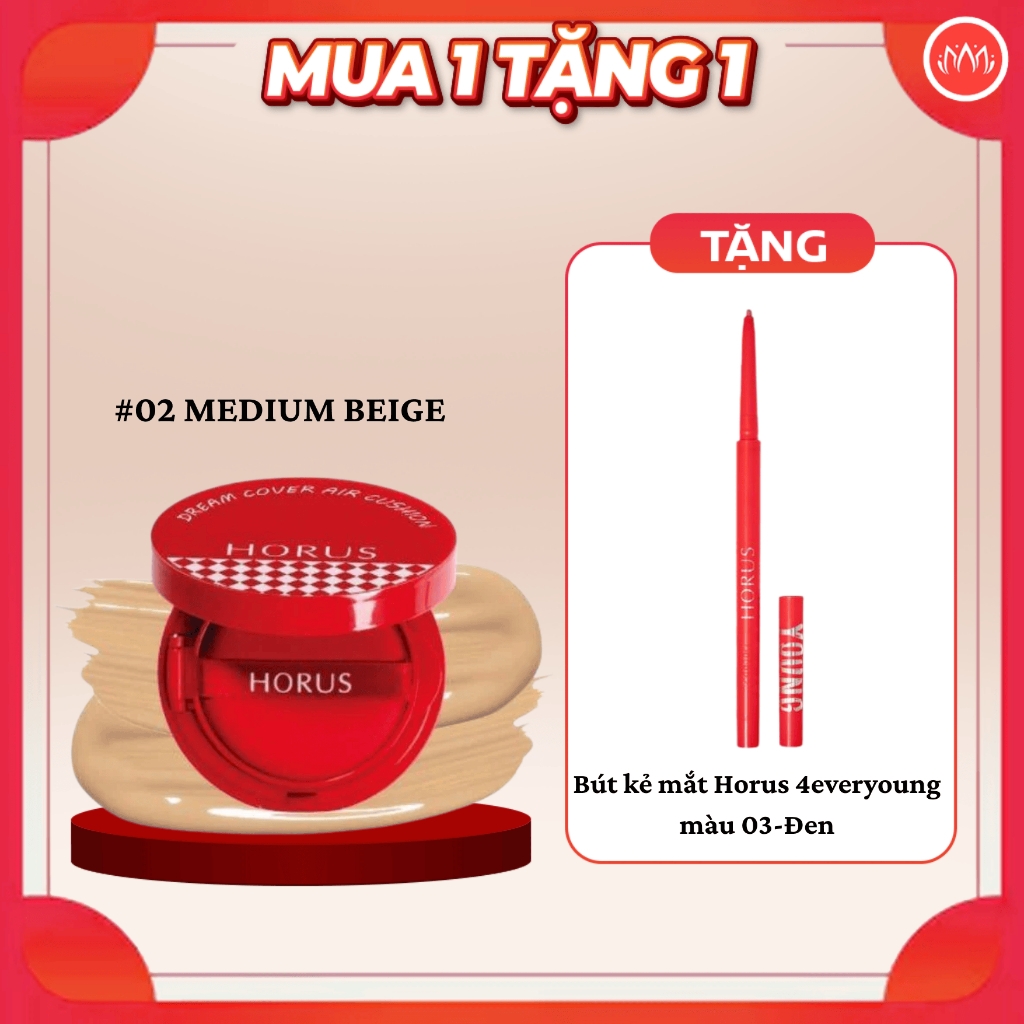 Phấn nước HORUS Dream Cover Air Cushion 12.5g cushion horus che khuyết điểm vượt trội mỏng mịn nhẹ