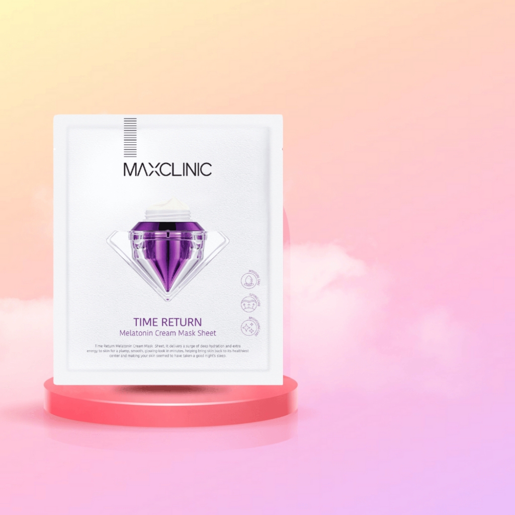 Mặt nạ giấy dưỡng da Maxclinic chống lão hóa Time Return Melatonin Cream Mask Sheet 1 miếng lẻ 28ml