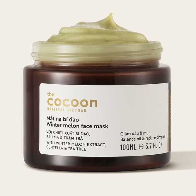 Mặt nạ bí đao Cocoon Mask TheCocoon hỗ trợ giảm dầu và mụn Winter Melon Face 30ml-100ml mua 1 tặng 1