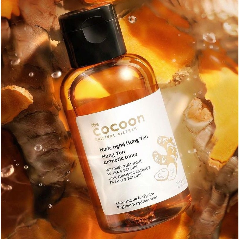 Nước hoa hồng Cocoon chiết xuất từ nghệ Hưng Yên toner cocoon chống oxy hóa, làm dịu da 140ml- 310ml