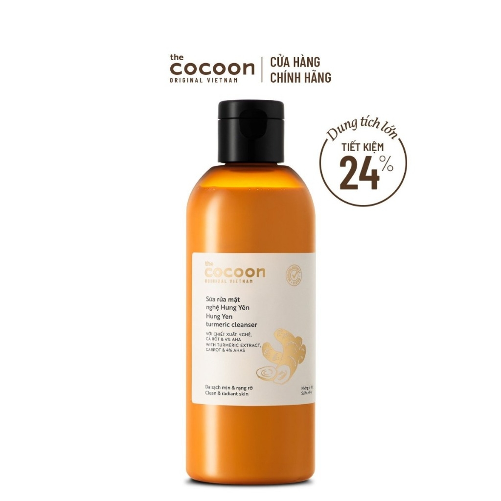 Sữa rửa mặt Cocoon Hưng Yên Turmeric Cleanser chiết xuất từ nghệ Hưng Yên 140ml - 310ml