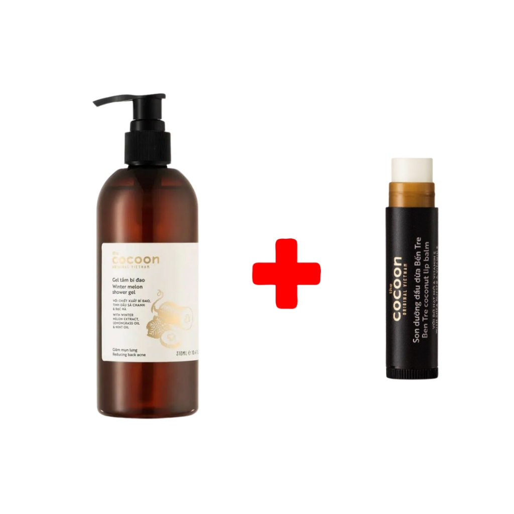 Gel tắm bí đao thiên nhiên Cocoon làm giảm mụn lưng Winter Melon Shower sữa tắm 310ml chính hãng