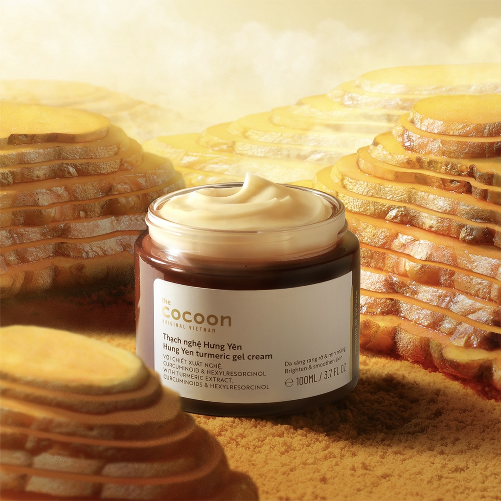 Kem dưỡng ẩm dạng thạch Cocoon cấp ẩm, ngừa mụn, sáng da từ Bí đao, Hoa hồng, Nghệ Hưng Yên 30ml- 100ml