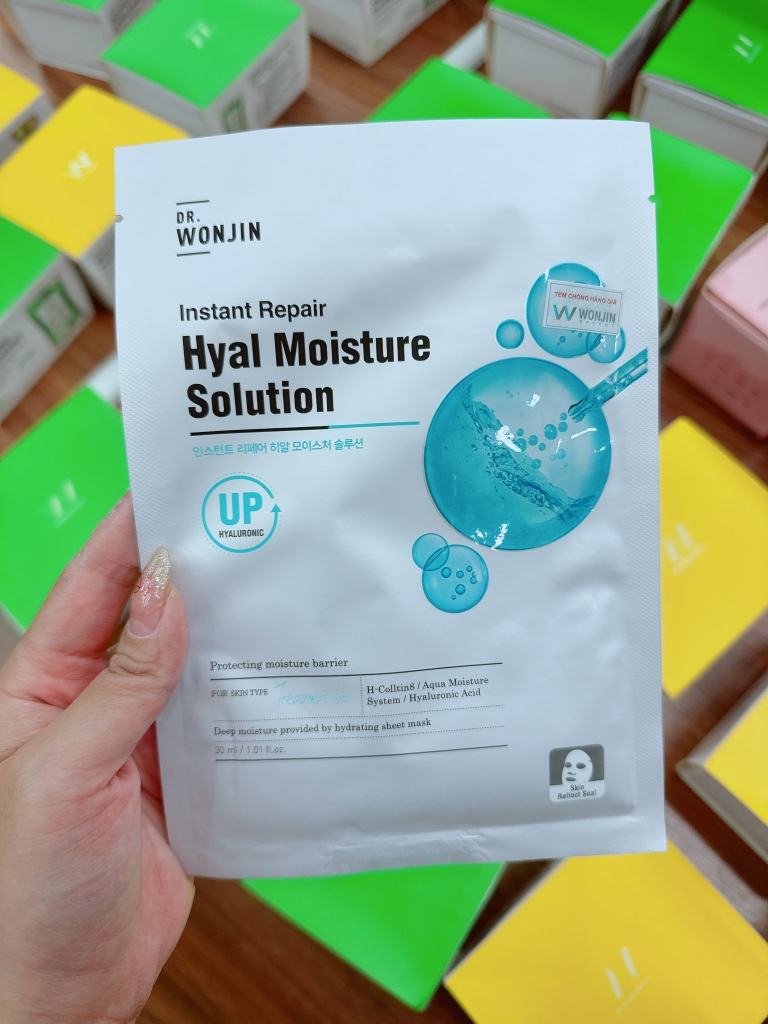 Mặt nạ Wonjin Instant Repair mask cấp ẩm tức thì, giảm lão hóa Hyal- Peptide- Cica 30ml