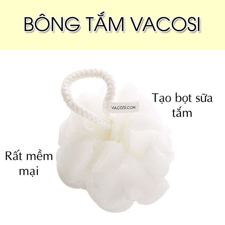Bông tắm cao cấp Hàn Quốc Vacosi Plastic Bath Sponge BP21 - bông tắm vacosi chất liệu siêu mềm
