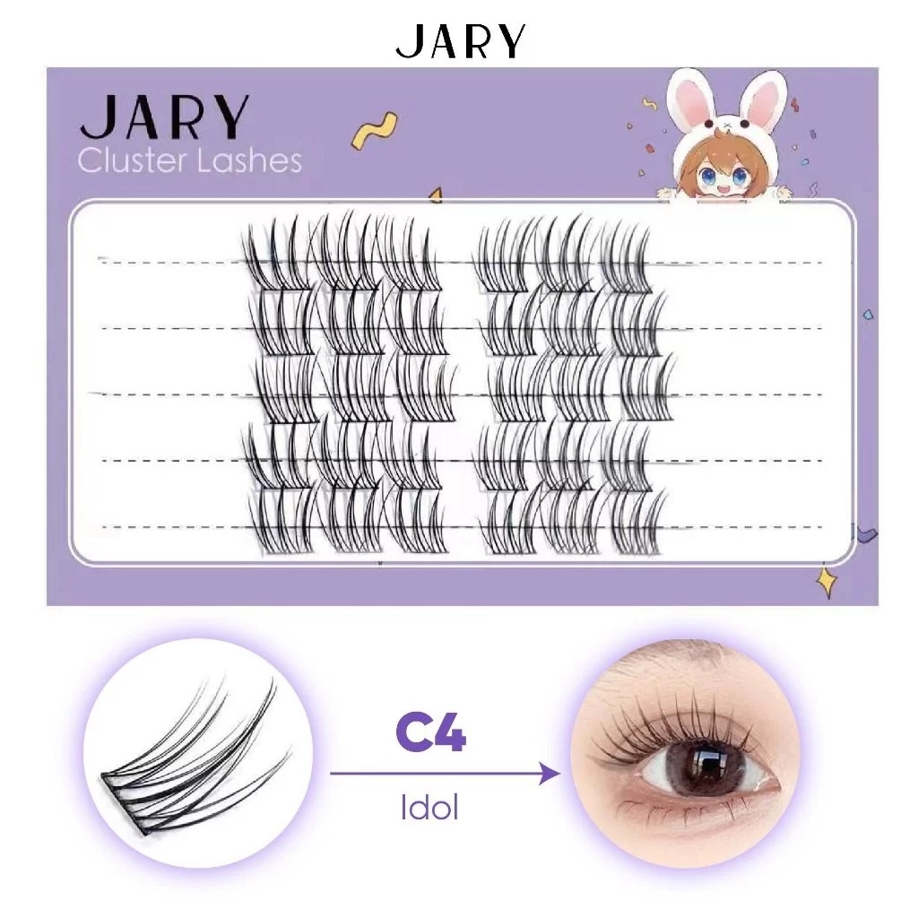 Lông mi cụm tự nhiên Jary Cluster Lashes  - hộp nhựa 5 hàng - mi giả chính hãng - daothinhuquynh