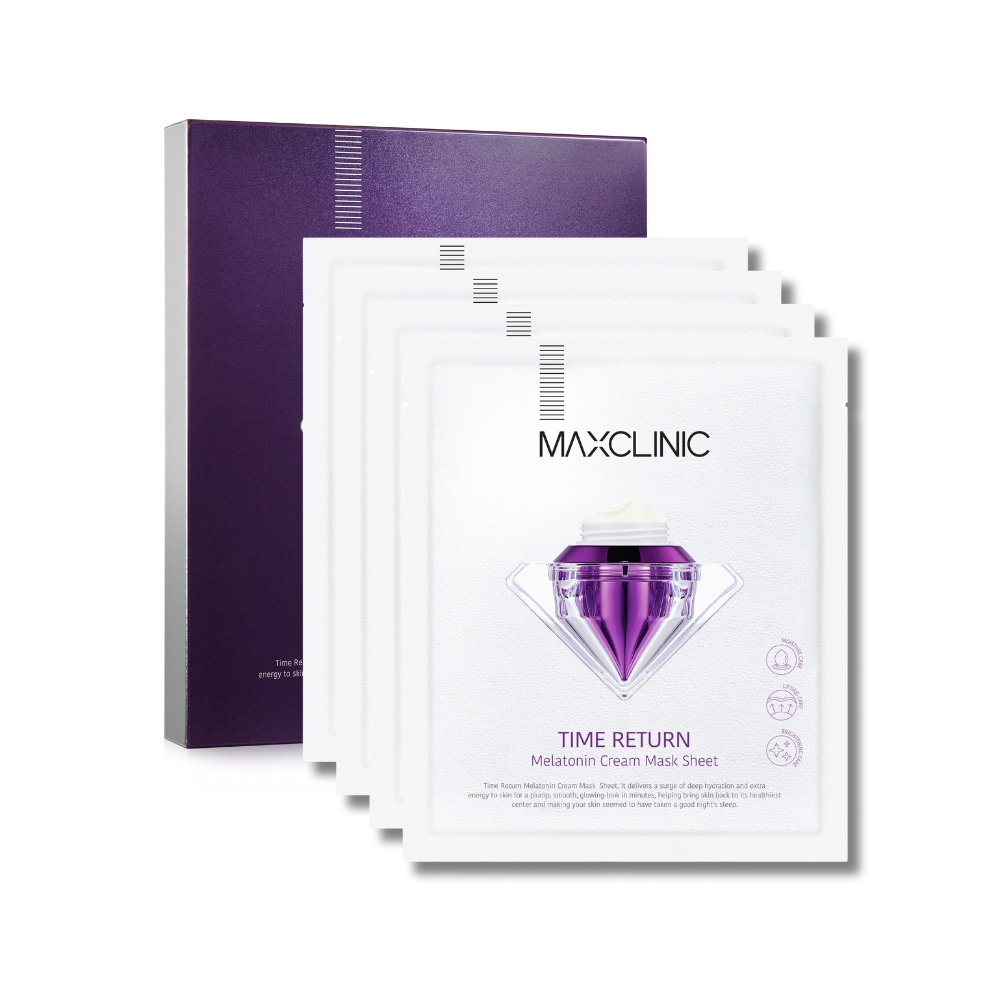 Mặt nạ giấy dưỡng da Maxclinic chống lão hóa Time Return Melatonin Cream Mask Sheet 1 miếng lẻ 28ml