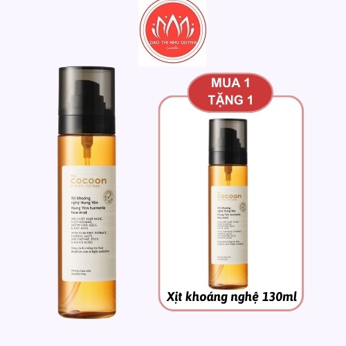 Xịt khoáng nghệ Cocoon Hưng Yên giúp sáng da Turmeric Face Mist 130ml mua 1 tặng 1 chính hãng