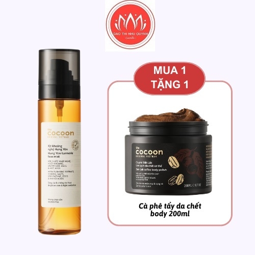 Xịt khoáng nghệ Cocoon Hưng Yên giúp sáng da Turmeric Face Mist 130ml mua 1 tặng 1 chính hãng