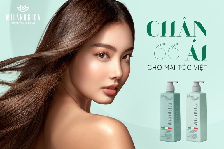 Combo dầu gội dầu xả hương nước hoa Milanogica Moisture Repair - phục hồi hư tổn, kích mọc tóc 725ml