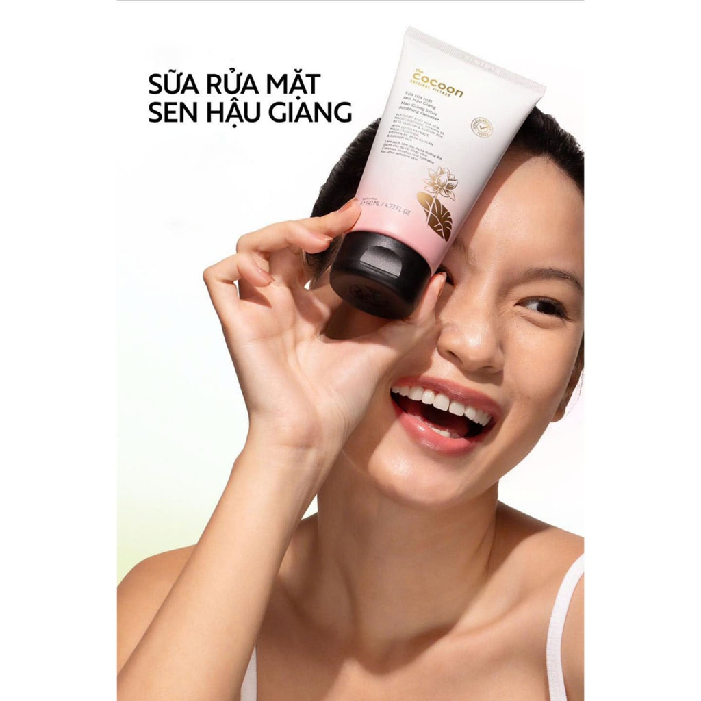 Sữa rửa mặt sen Hậu Giang Cocoon 140ml - cấp ẩm & làm dịu dành cho da rất nhạy cảm - cocoon Việt Nam
