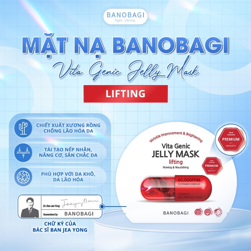 Mặt nạ Banobagi dưỡng da bổ sung Vitamin Vita Genic Jelly Mask Giấy Stemcell BANOBAGI dưỡng ẩm 30ml
