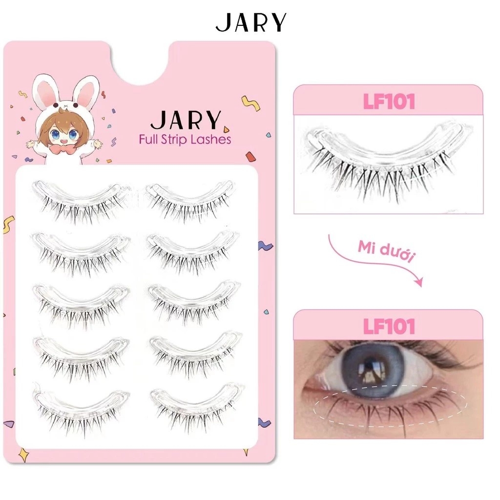 Lông mi giả gân trong tự nhiên Jary Full Strip Lashes - mi giả cao cấp mềm nhẹ tái sử dụng nhiều lần