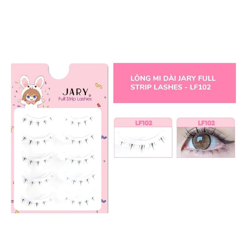 Lông mi giả gân trong tự nhiên Jary Full Strip Lashes - mi giả cao cấp mềm nhẹ tái sử dụng nhiều lần