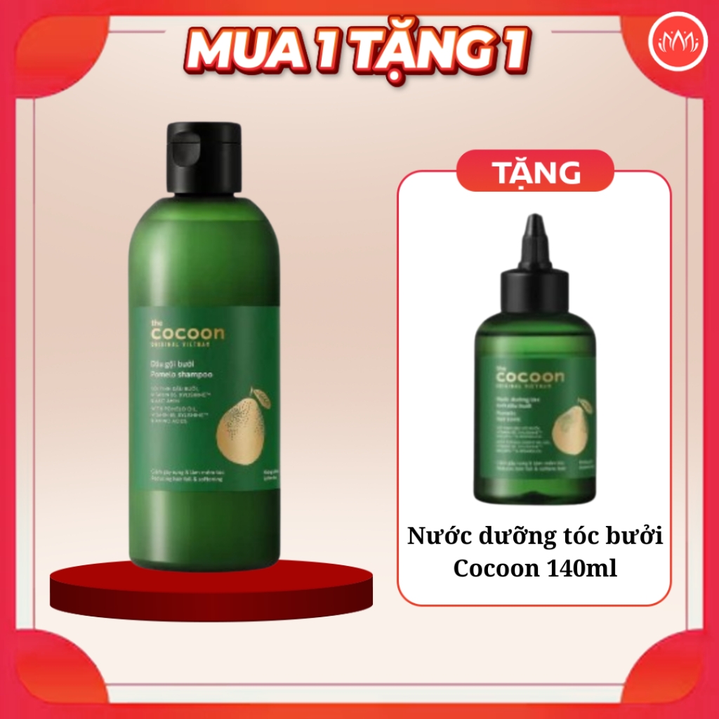Set dầu gội xả bưởi Cocoon giảm rụng & kích thích mọc tóc 310ml- 500ml - không chứa sulfate nhãn mới