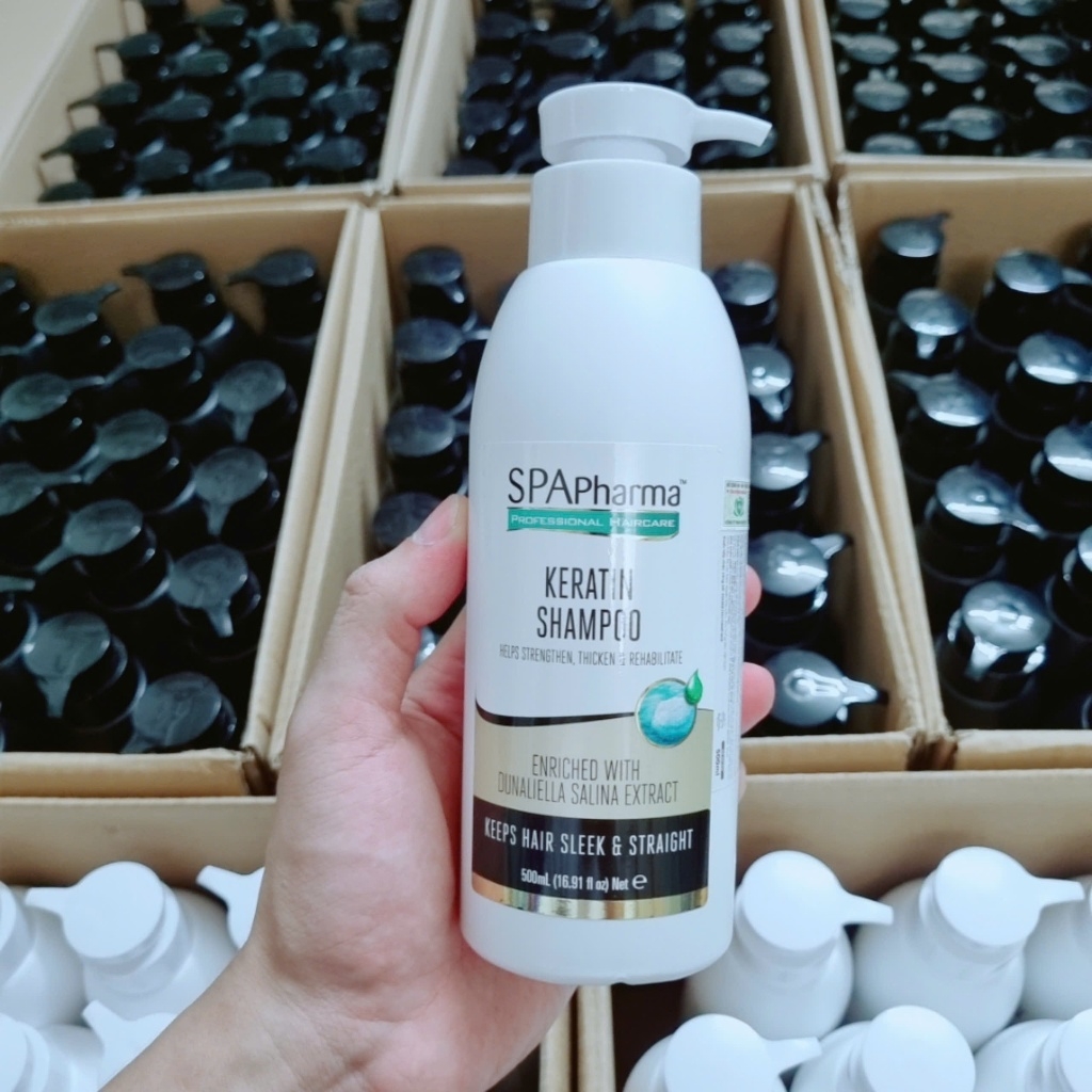 (Không vỏ) Set gội xả trắng Spa Pharma Keratin Salt-Free không muối phục hồi như salon SpaPharma 500ml - 1000ml