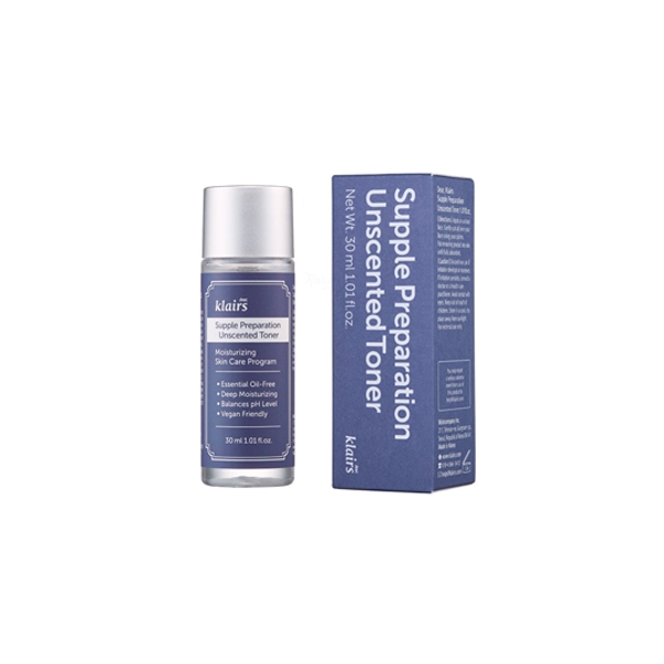 Nước hoa hồng Klairs Supple Preparation Facial Toner 180ml unscented toner có mùi hương và không mùi