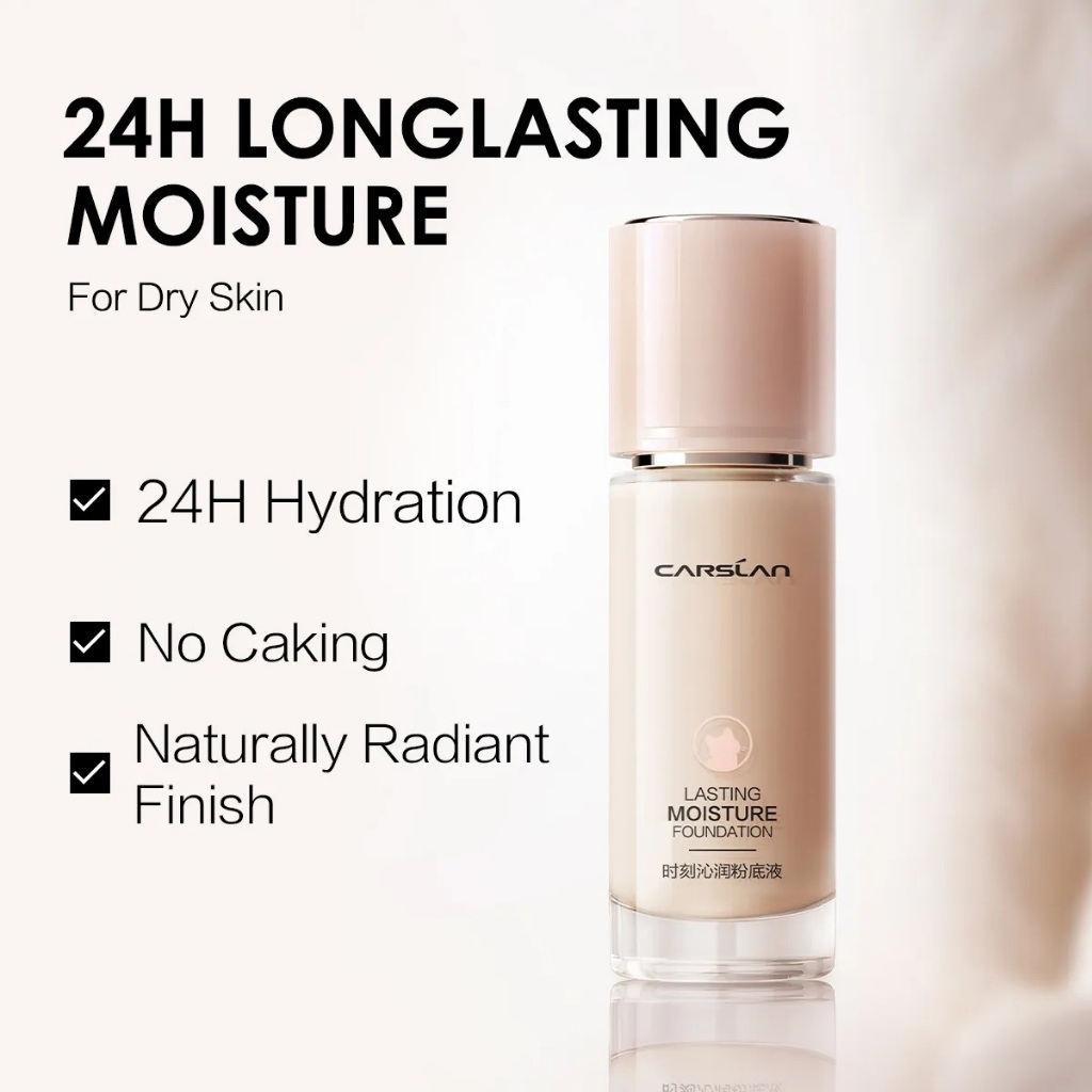 Kem nền dạng lỏng Carslan Lasting Moisture Foundation kiềm dầu lâu trôi thích hợp cho da khô 30g