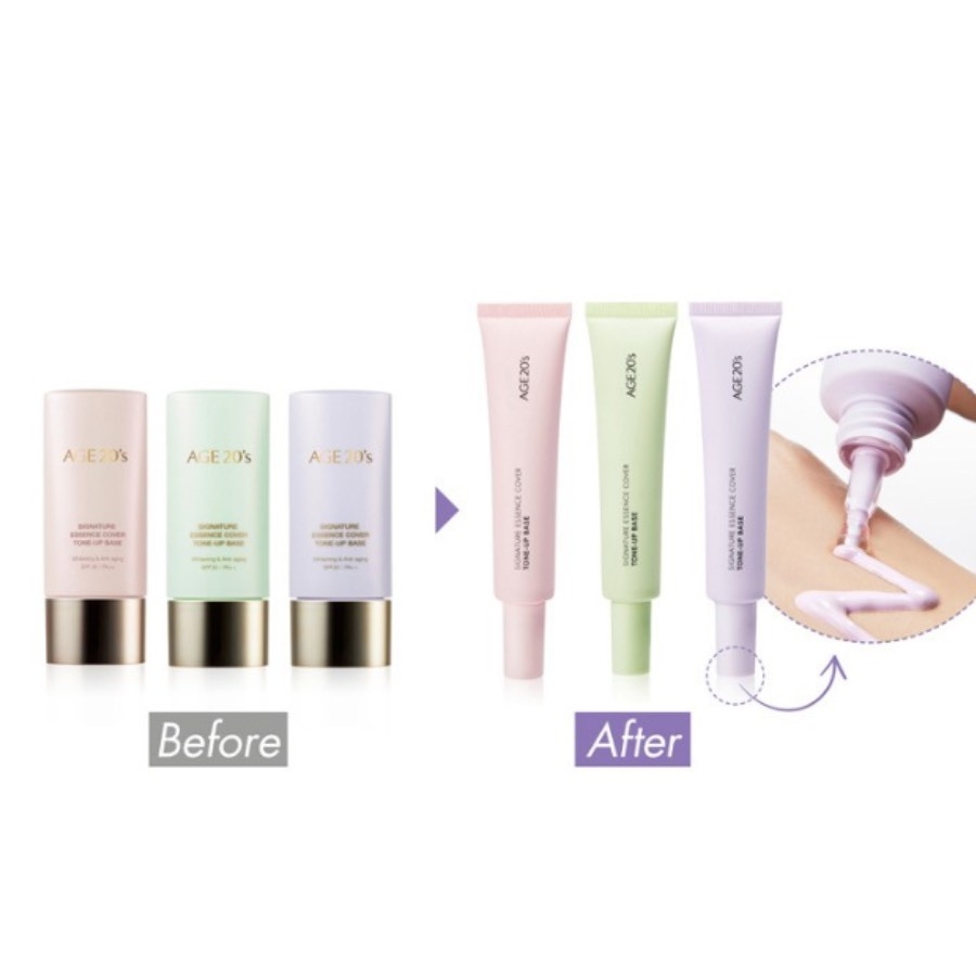 (Minisize) Kem lót kiềm dầu set 3 tuýp Age20’s Cover Tone-up Base 6mlx3 age 20 kem nâng tone mẫu mới