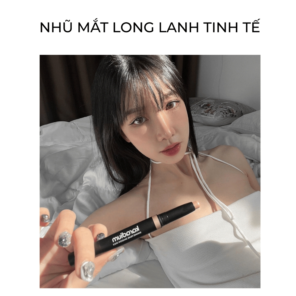 Bút nhũ mắt Karadium Shining Pearl Shadow Stick 1.4g - cây phấn mắt nhũ 2 đầu dạng thỏi vặn kèm cọ