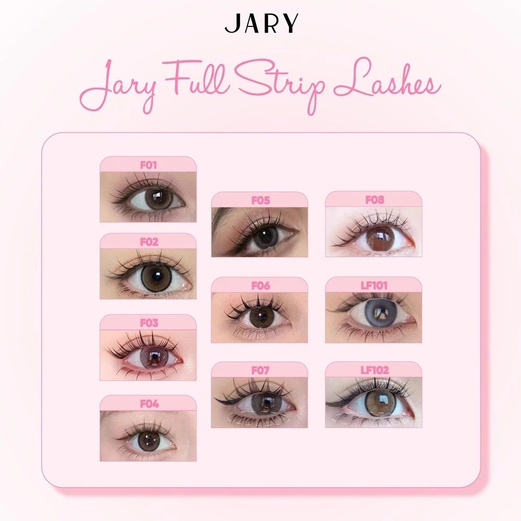 Lông mi giả gân trong tự nhiên Jary Full Strip Lashes - mi giả cao cấp mềm nhẹ tái sử dụng nhiều lần